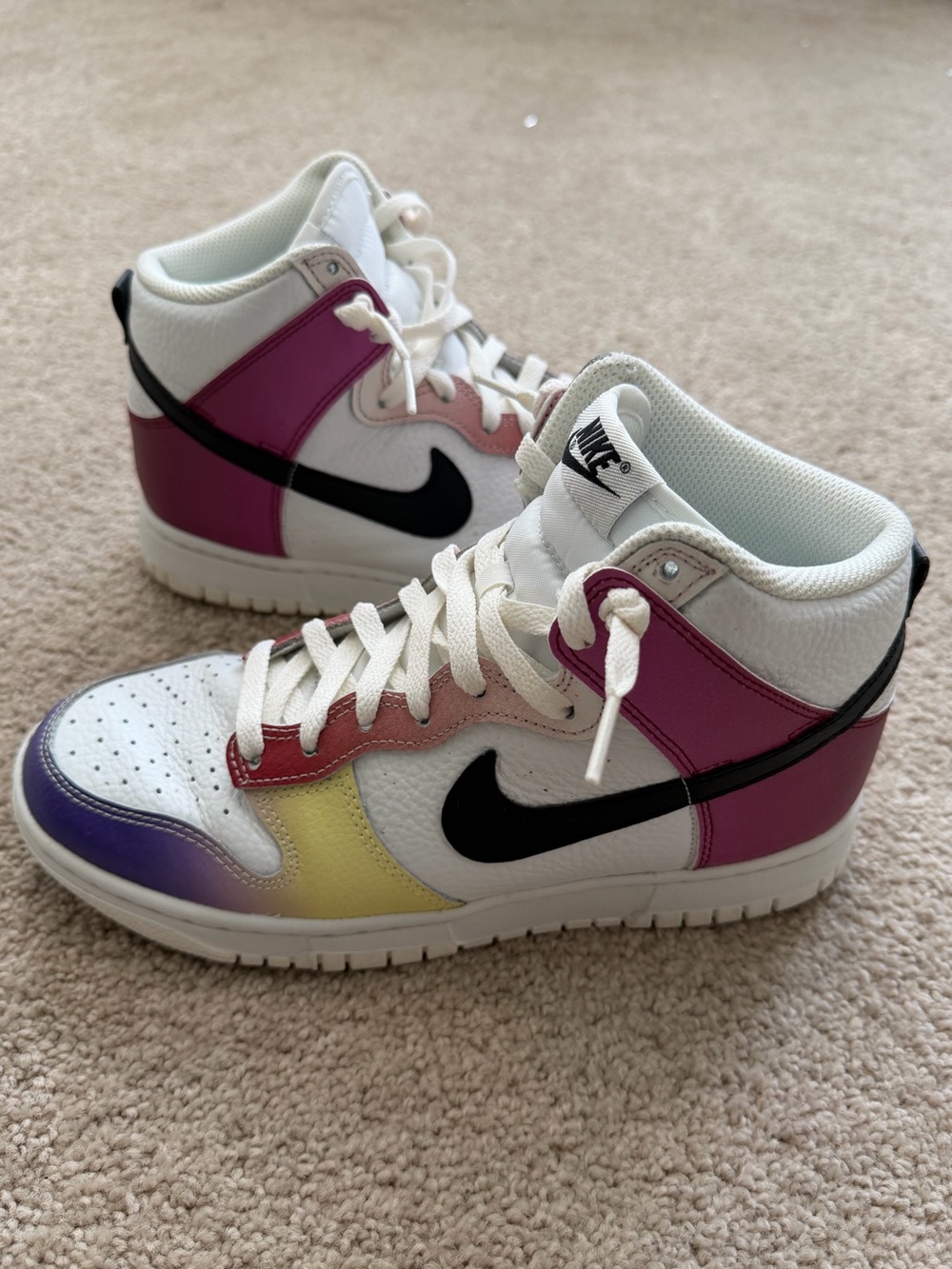 Nike Dunk High "Multicolor Gradient" women's sneakers 7.5 Leather